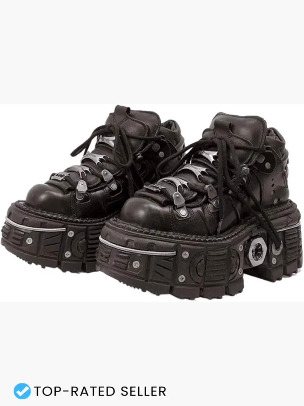 Y2K Skull Platform Derby Shoes Goth Punk Chunky Height Increase Sneakers